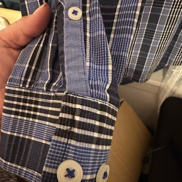 Izod Navy and White Checkered Shirt - Picture 5 of 5